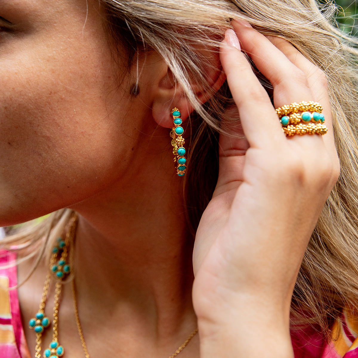 Berry Gem Hoop Earring