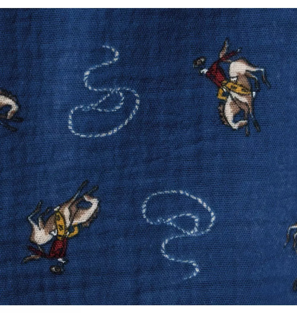 Navy Cowboy Gauze Shirt