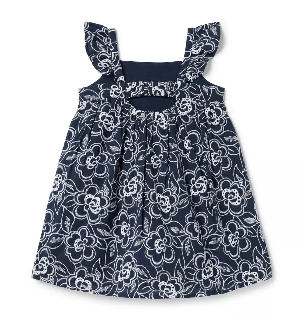 Navy Eyelet Dress