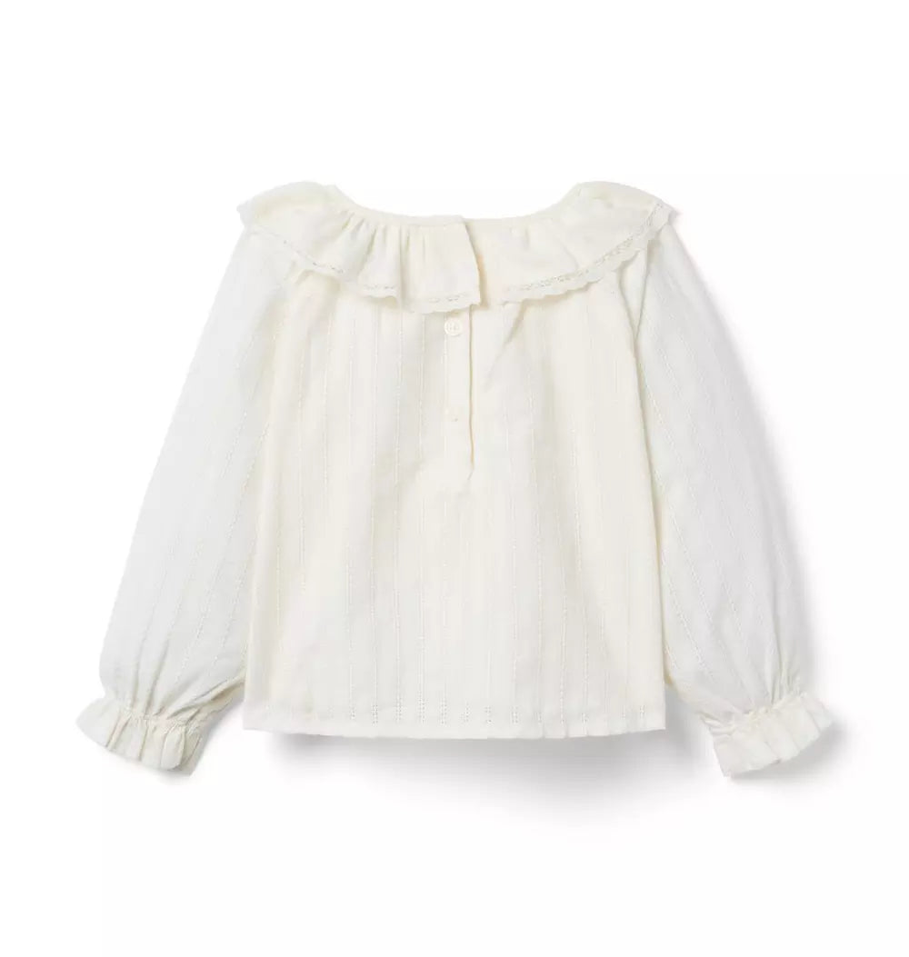 Ruffle Front Long Sleeve Top