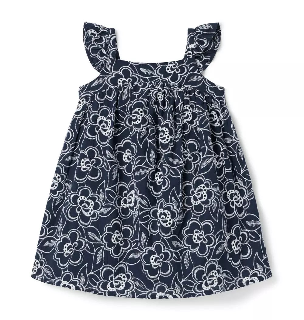 Navy Eyelet Dress