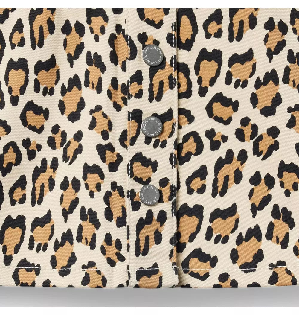 Animal Print Button Front Skirt