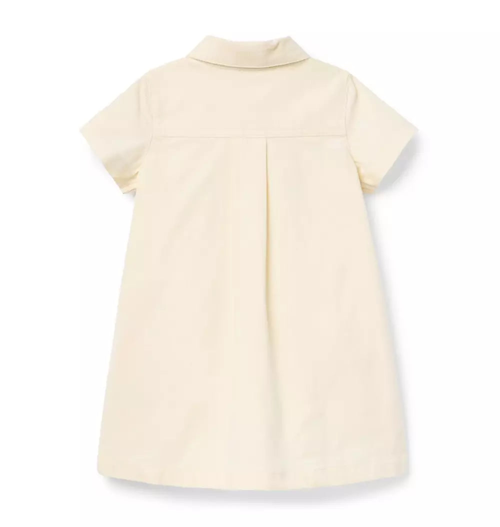 Ivory Cord Short Sleeve Dress