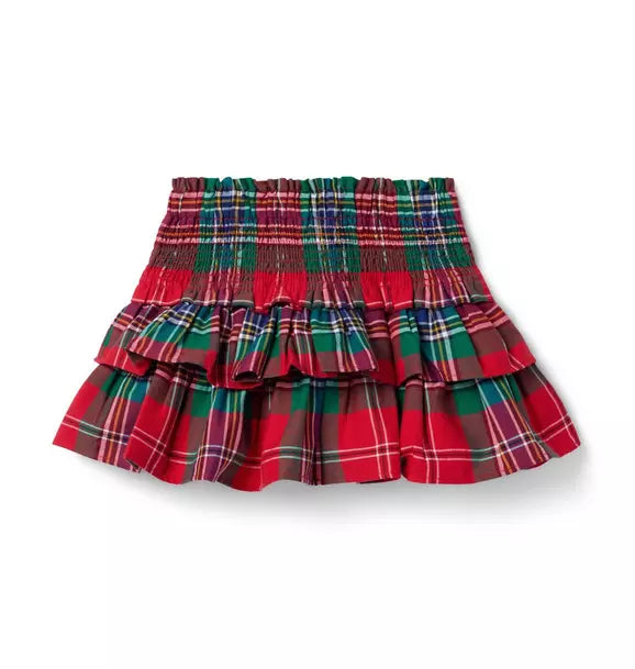 Twill Red Plaid Skirt