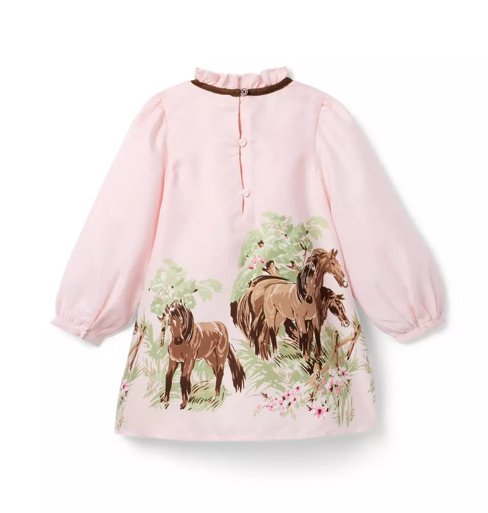 Pink Horse Border Dress