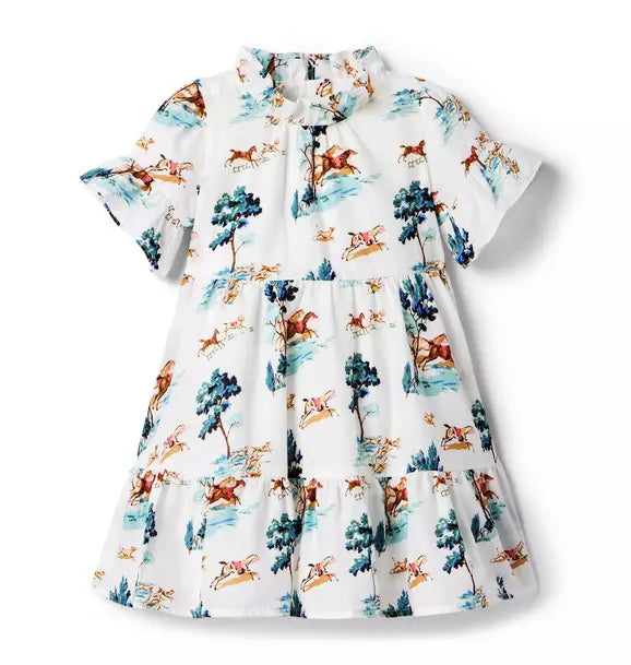 Ivory Horse Print Dress