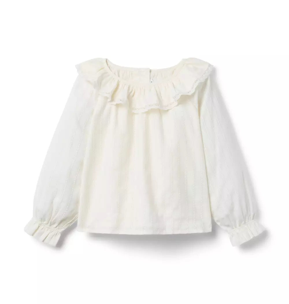 Ruffle Front Long Sleeve Top