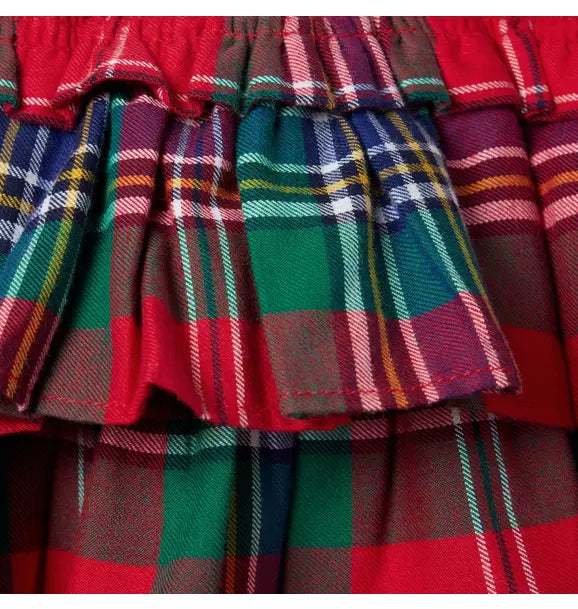 Twill Red Plaid Skirt