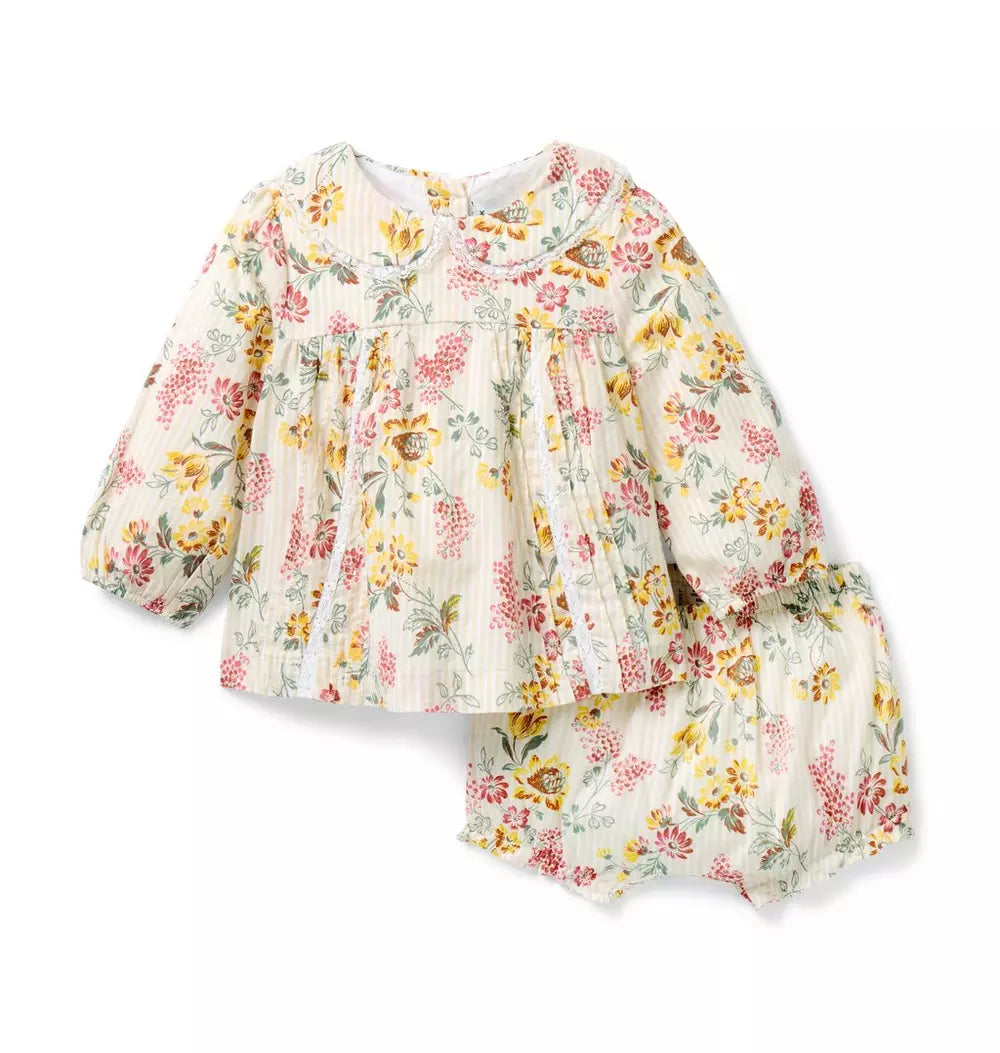 Stripe Floral Collar Set
