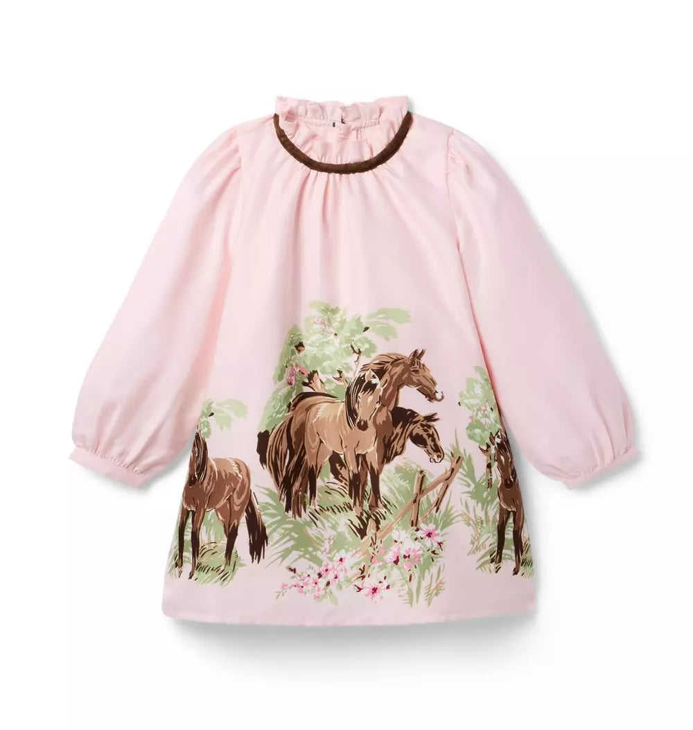 Pink Horse Border Dress