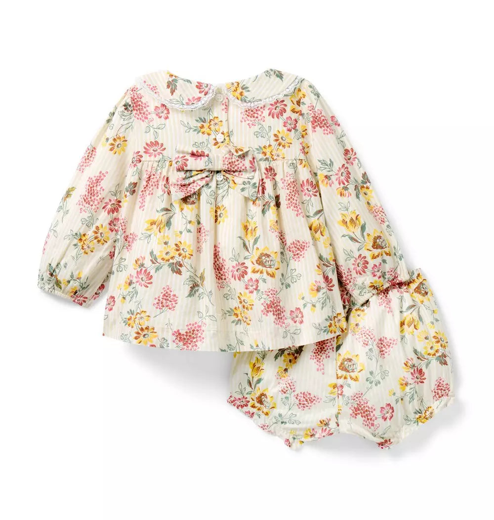 Stripe Floral Collar Set