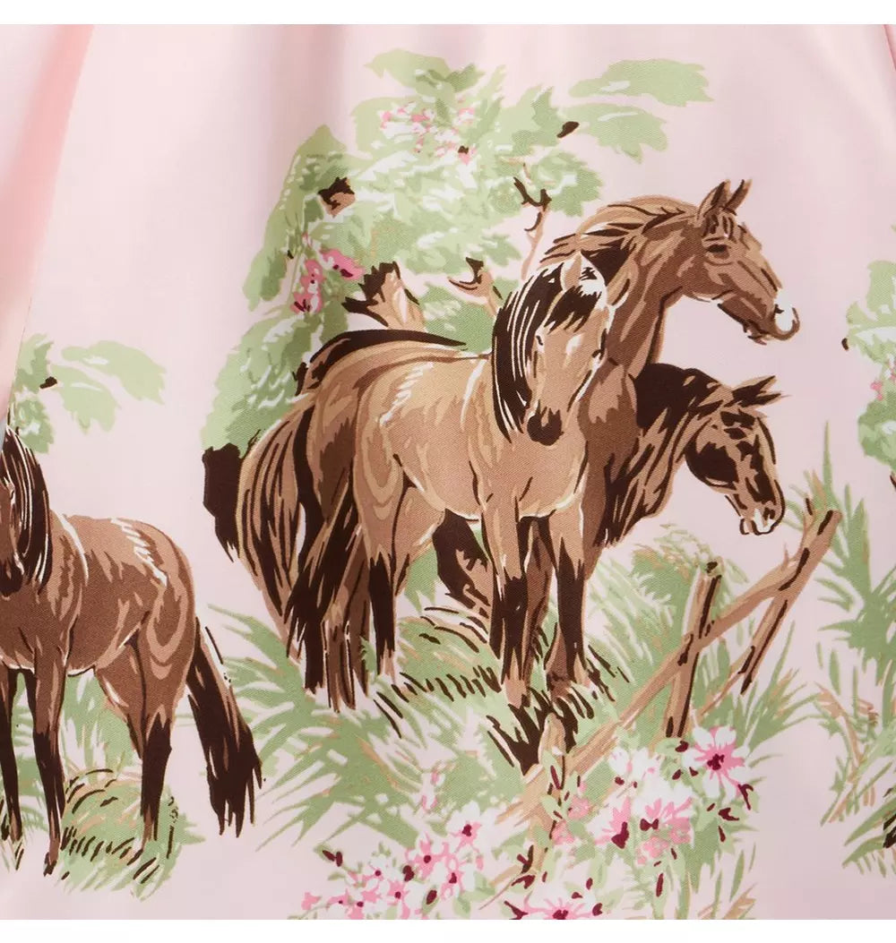 Pink Horse Border Dress