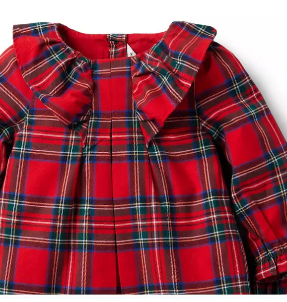 Red Plaid Collar Ls Set