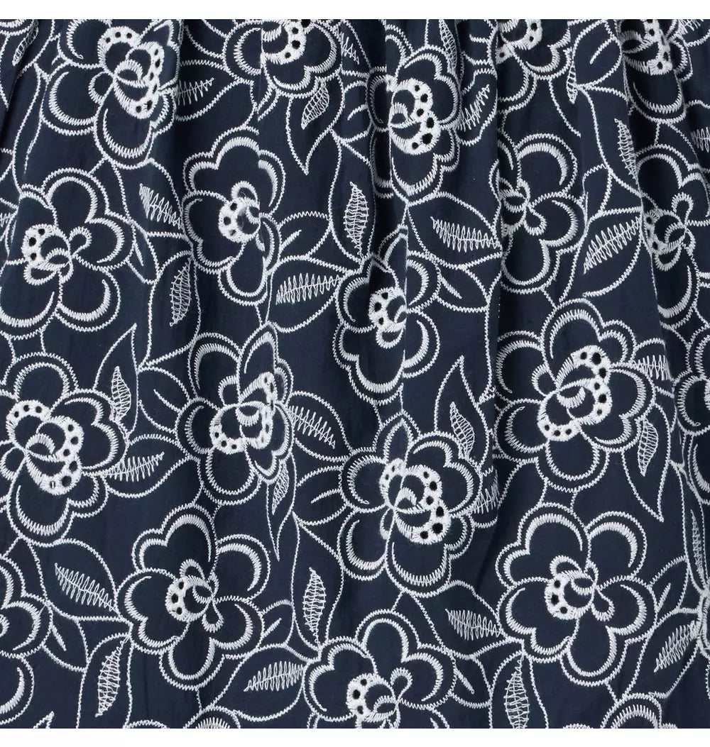 Navy Eyelet Dress