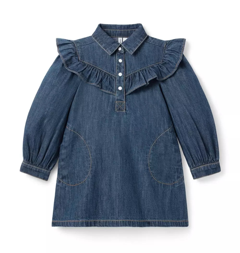 Denim Ruffle Dress