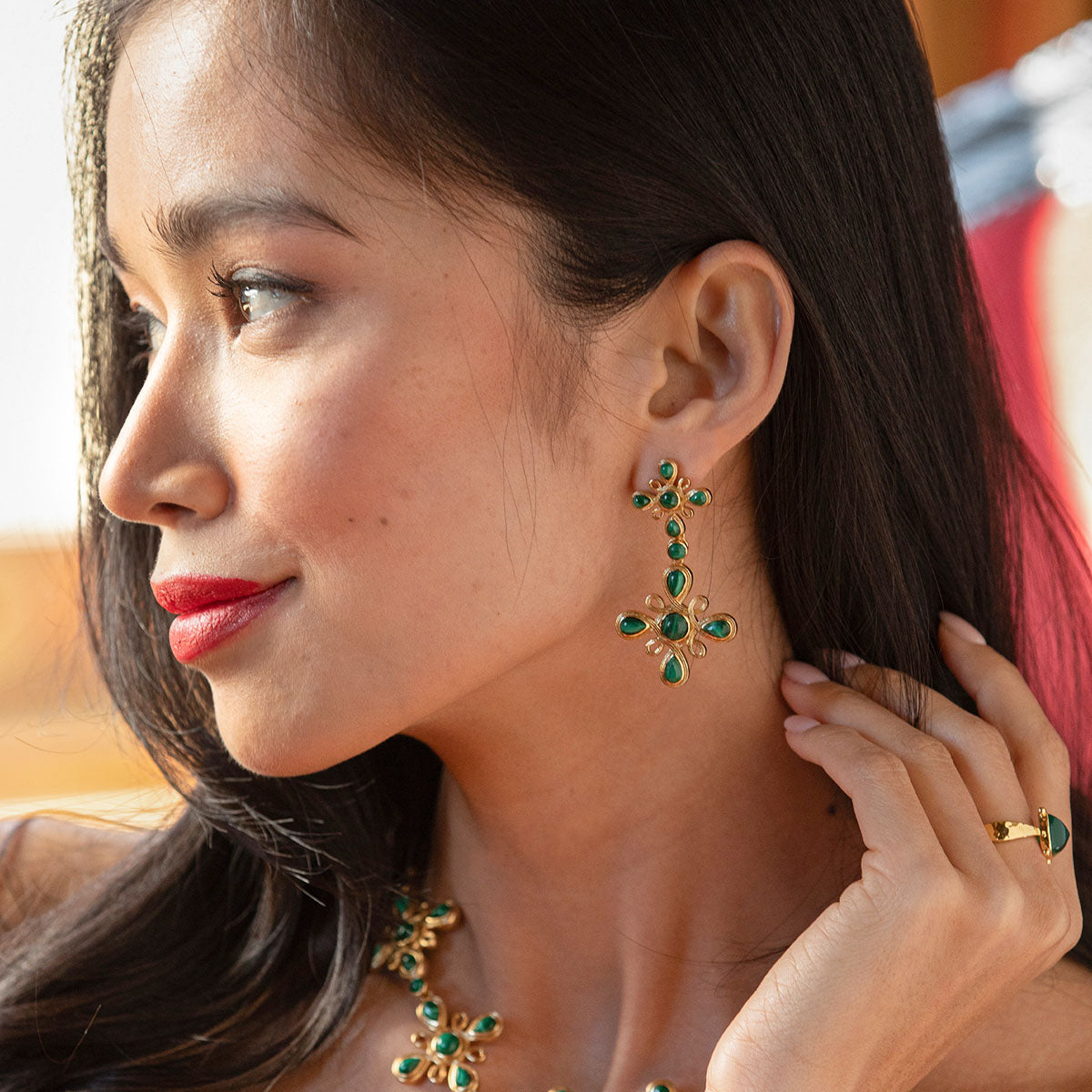 Monique Gem Convertible Double Drop Earrings