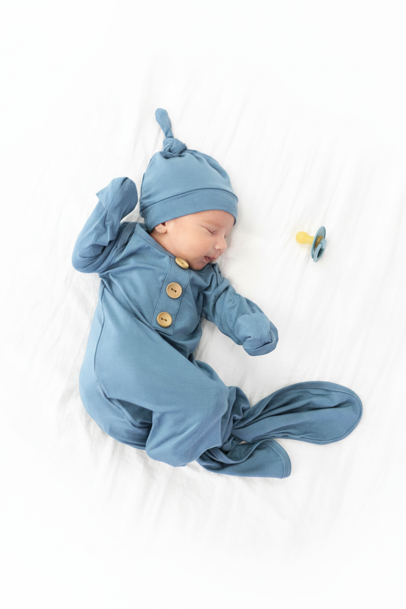 Bamboo Baby Knot Gown & Hat