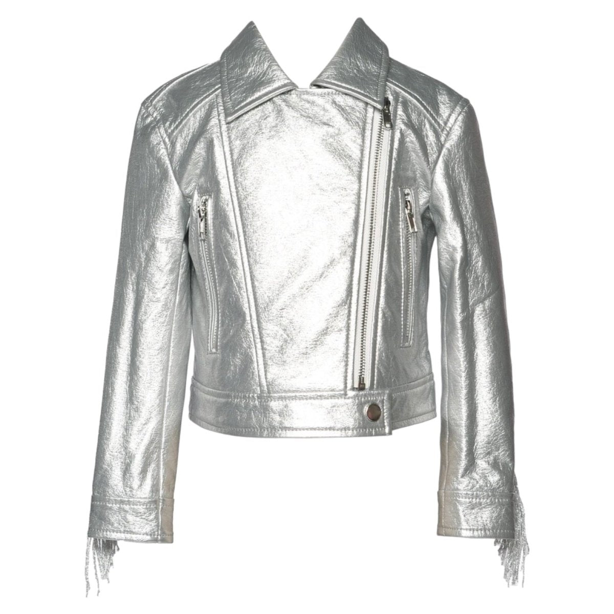 Faux Leather Metal Moto Jacket