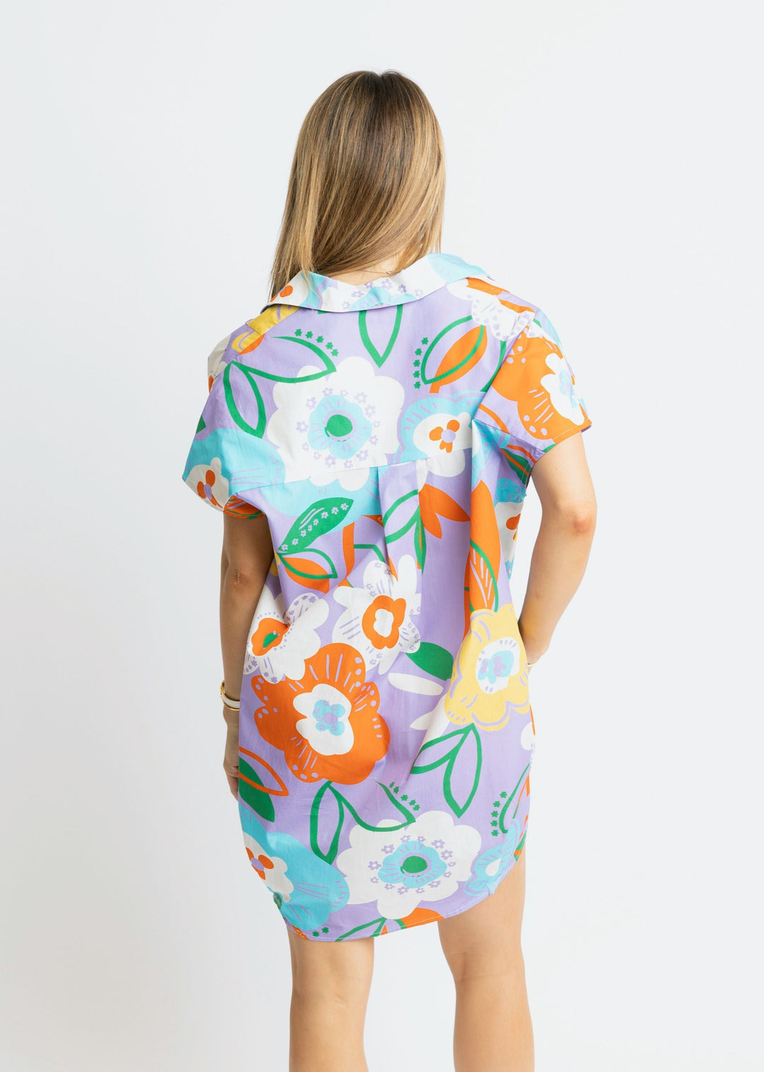 Artist Floral Vneck Collar Dress