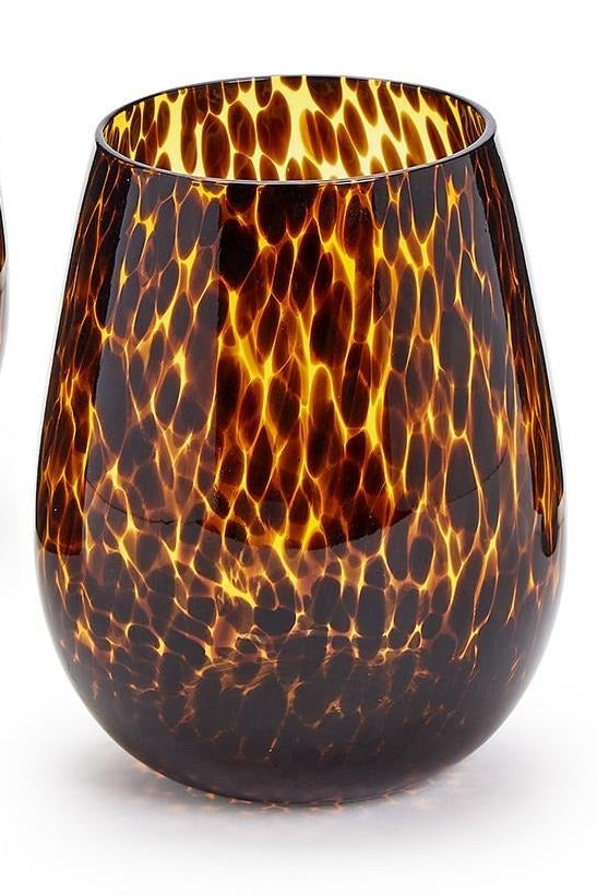 Tortoise Stemless Wine Glass
