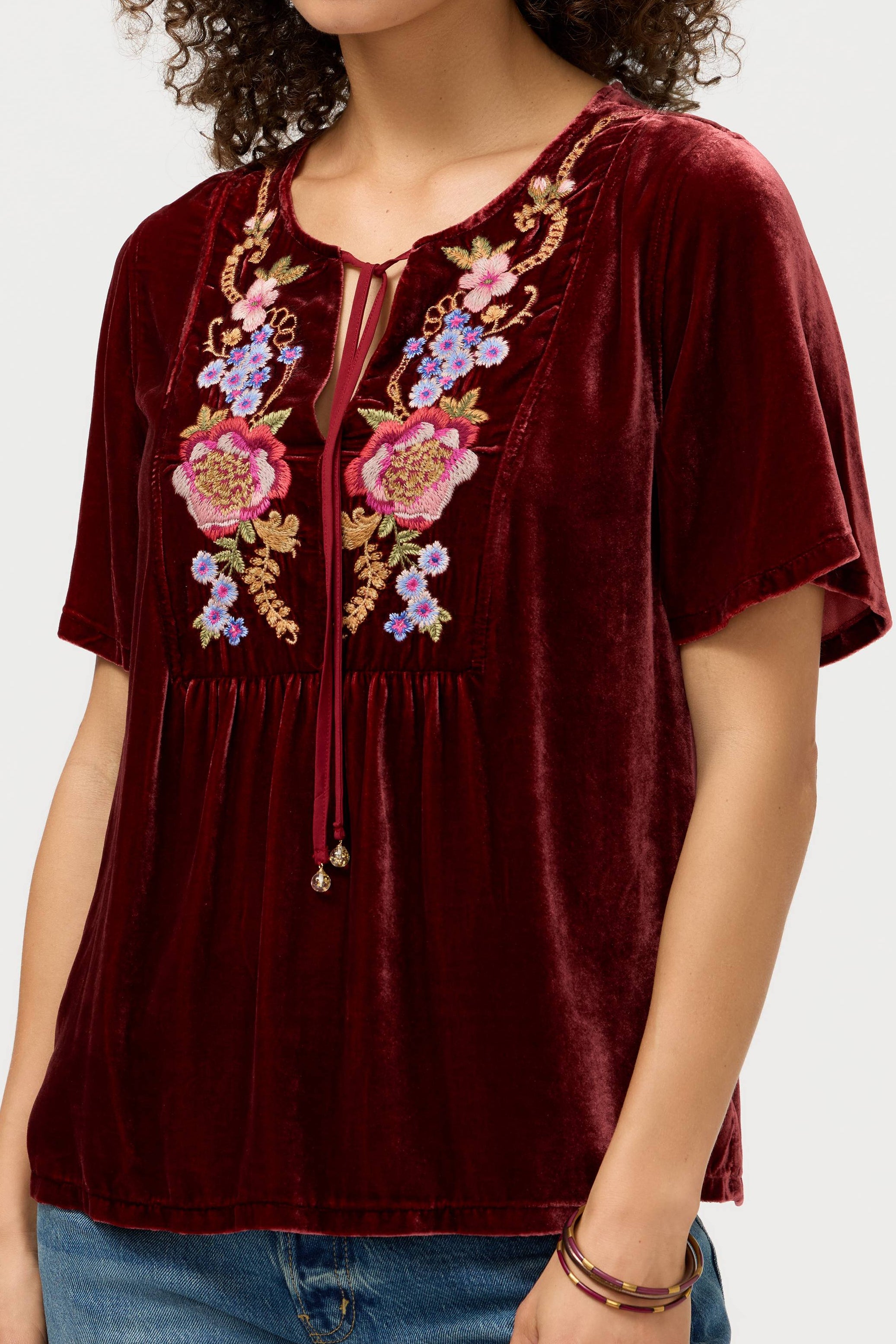 Aerus Velvet Yoke Blouse