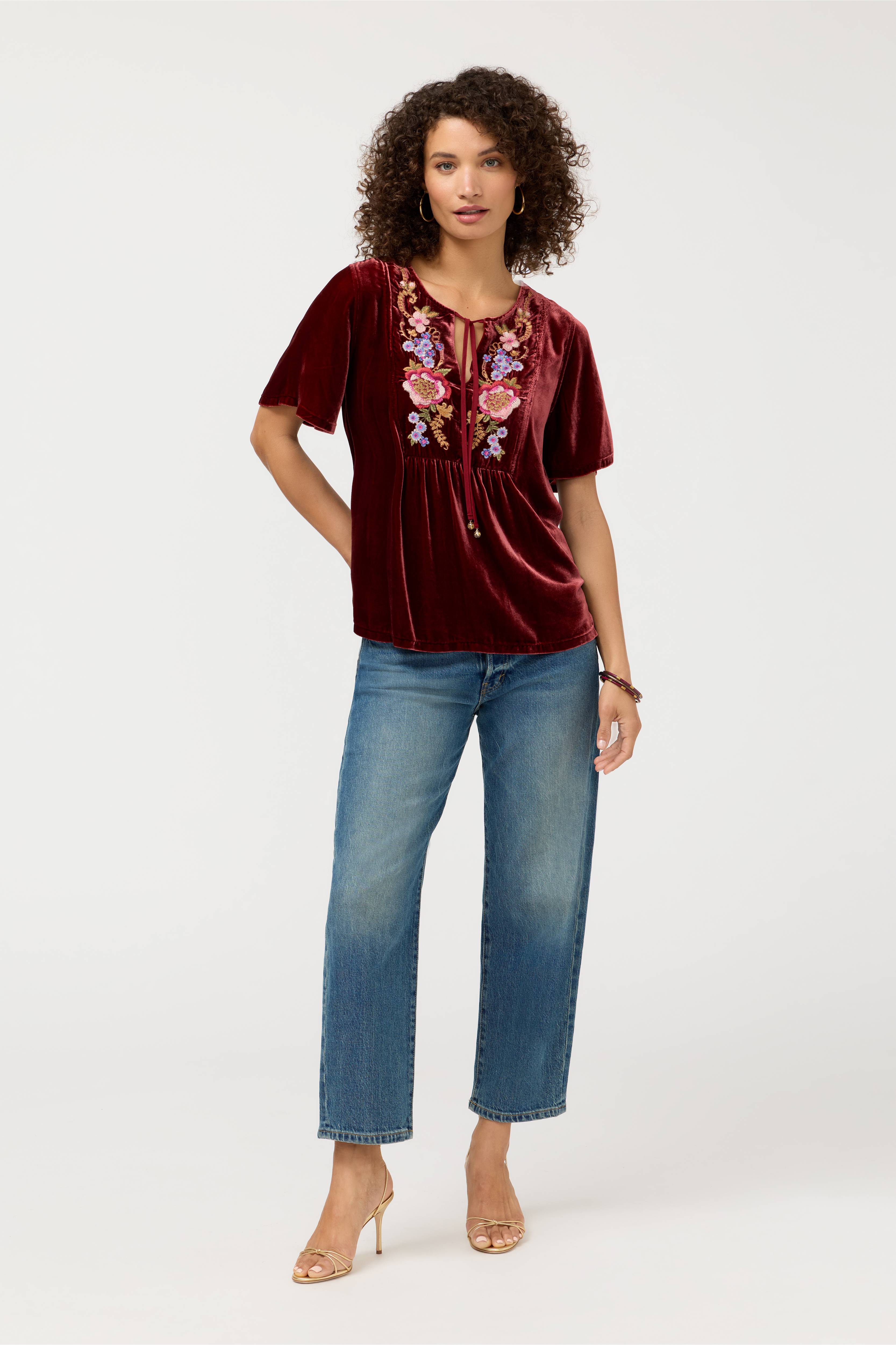 Aerus Velvet Yoke Blouse