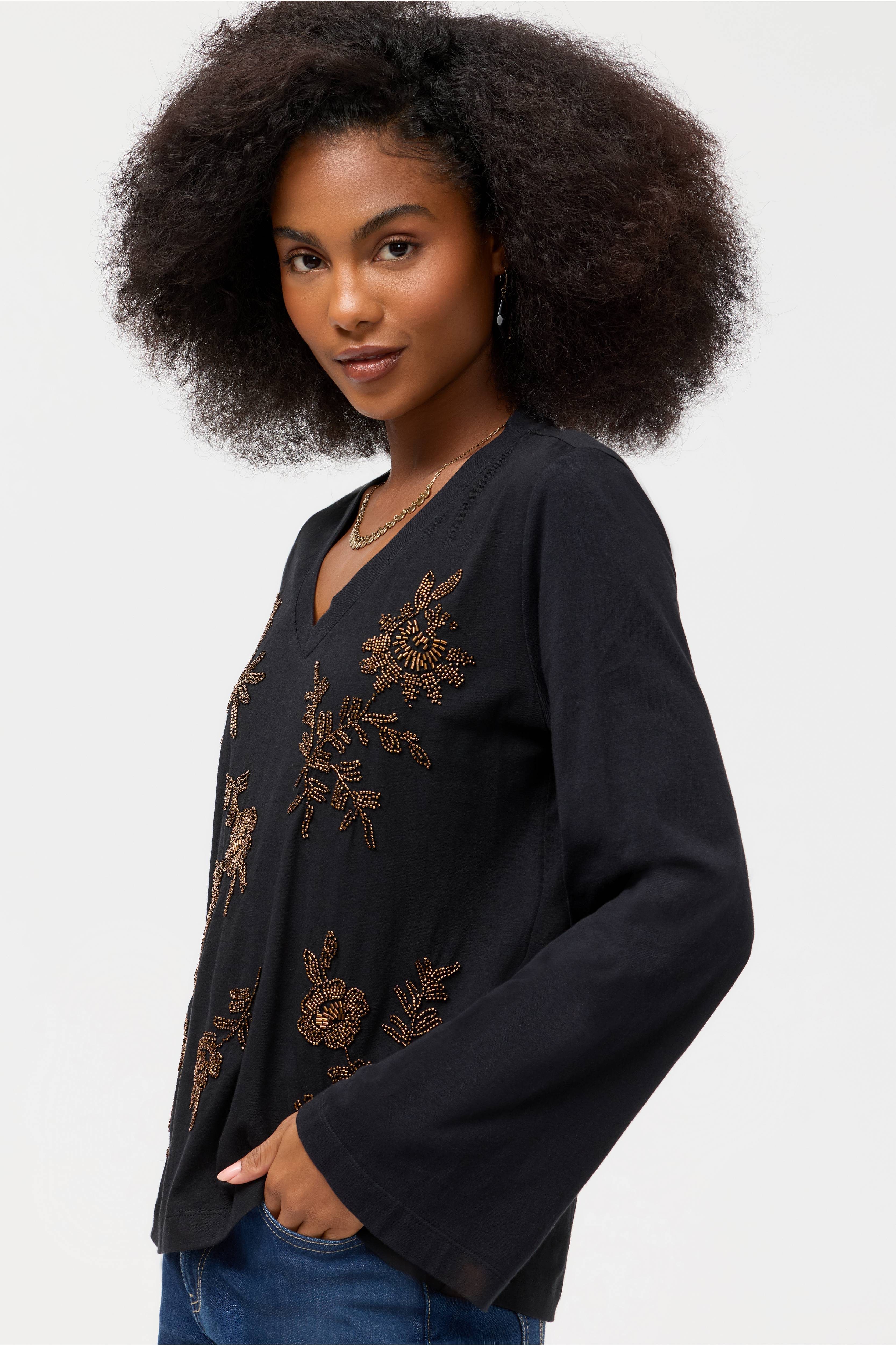 Femke Beaded Kimono Sleeve Tee