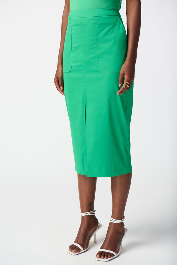 Green Front Slit Skirt