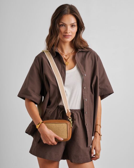 Avery Raffia Small Crossbody