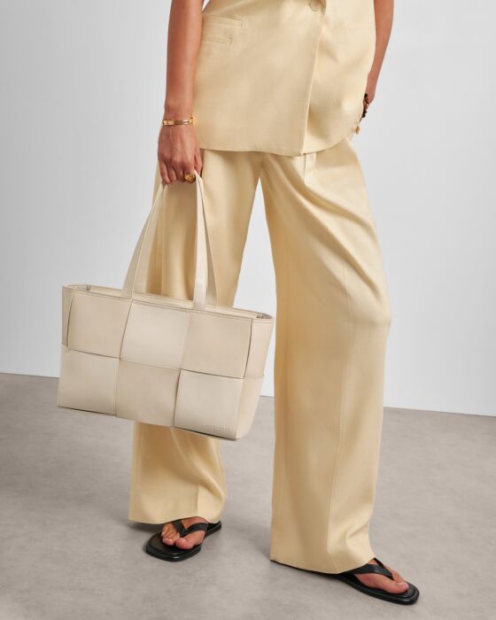 Taya Woven Suedette Tote Bag