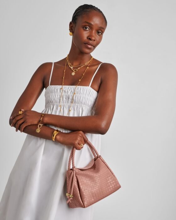 Nova Woven Texture Top Handle Bag