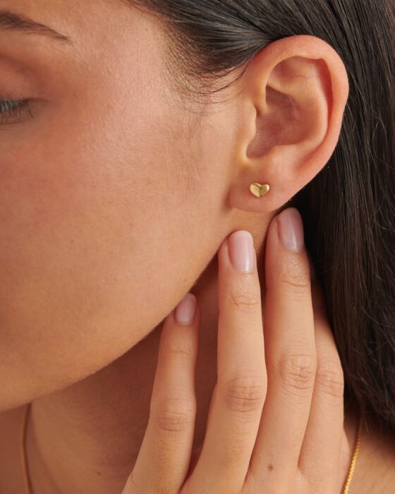 Heart Of Gold Stud Earrings