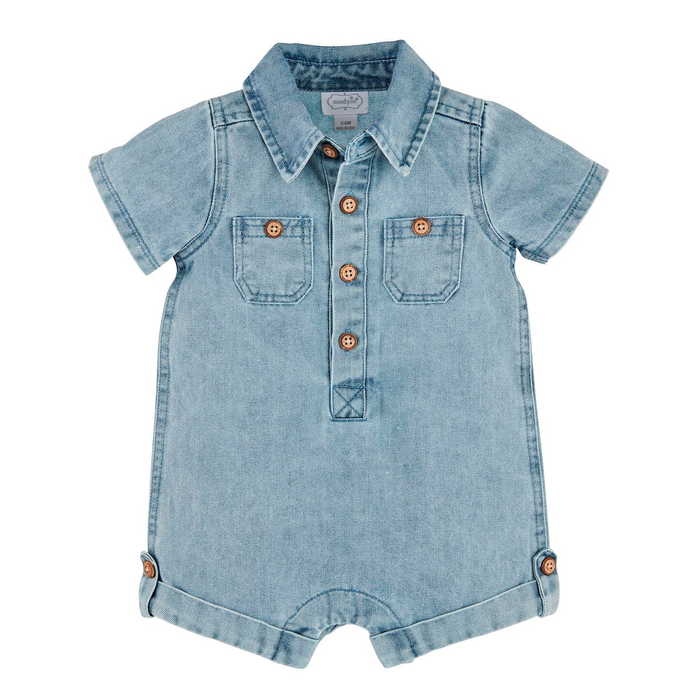 Light Wash Denim Shortall