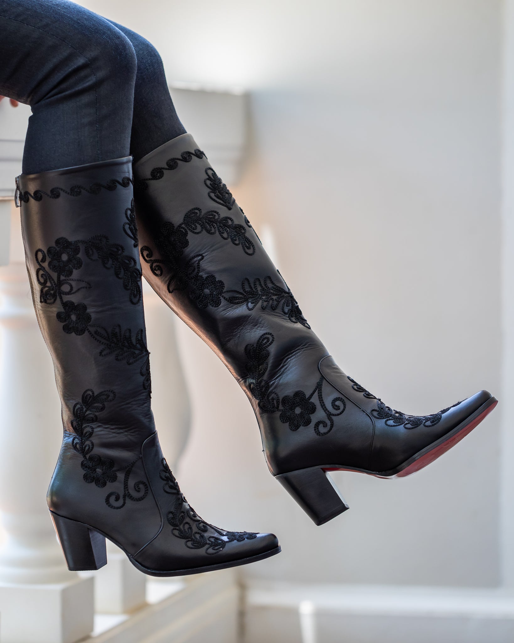 Nice' Embroidered High Boot