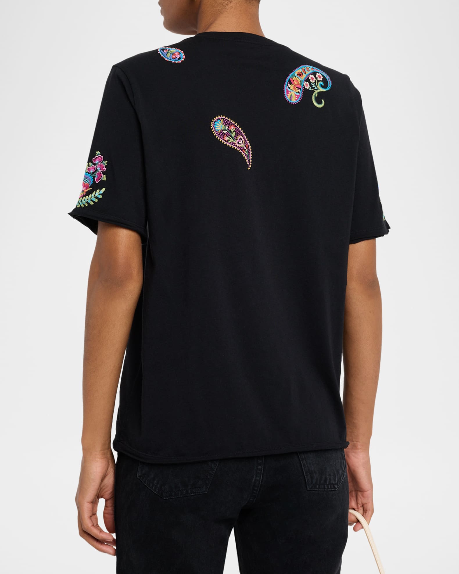 Karime Raw Hem V-Neck Tee