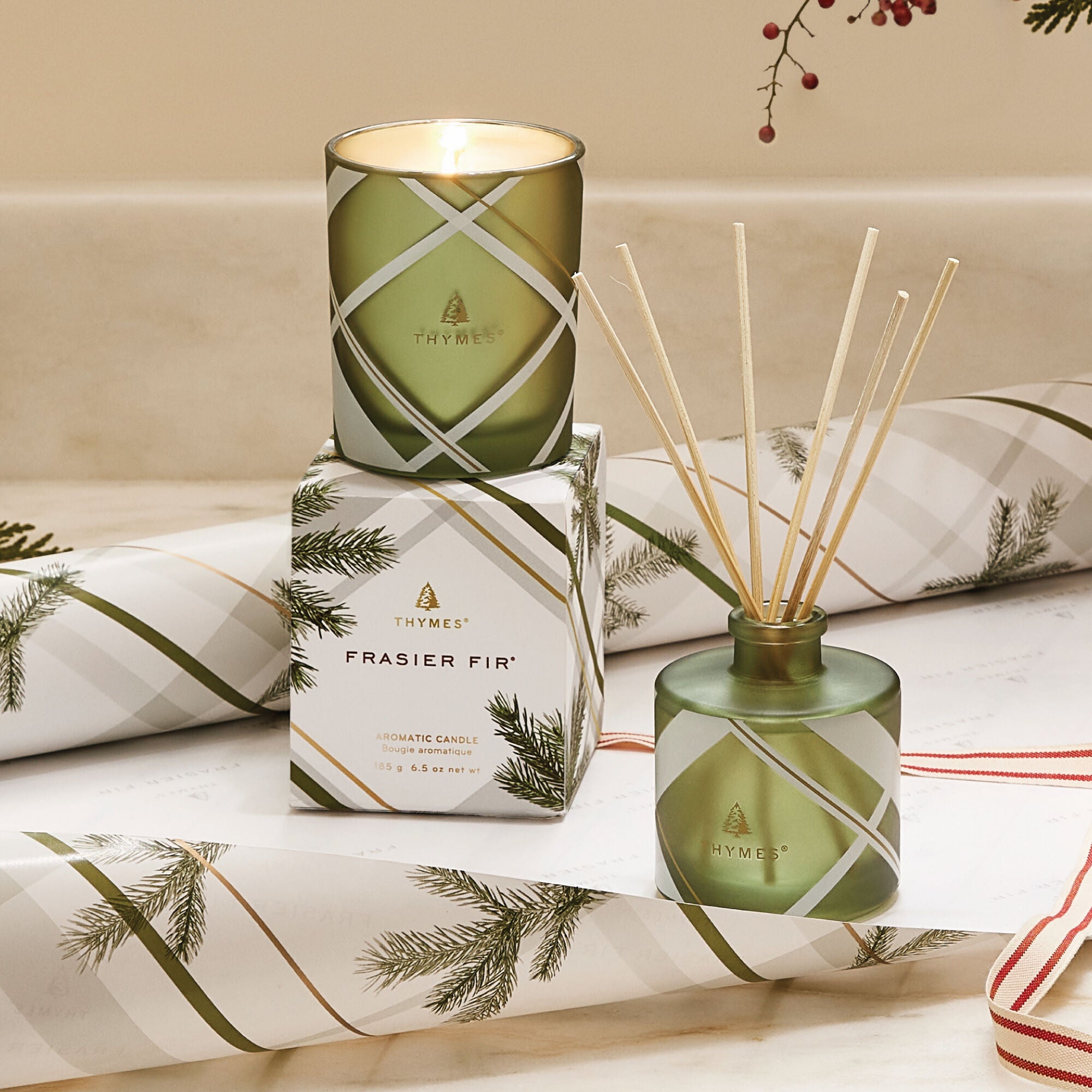 Frasier Fir Plaid Poured Candle