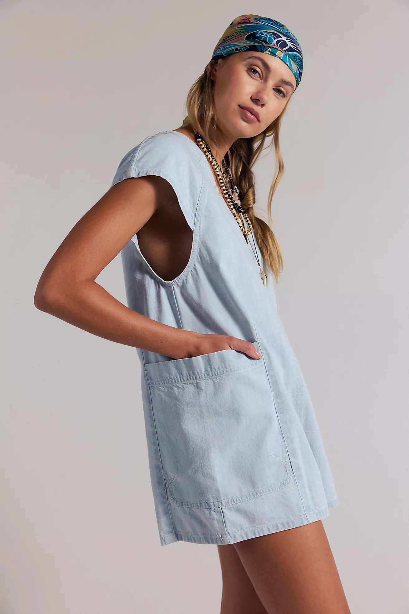 Free Fall Denim Romper
