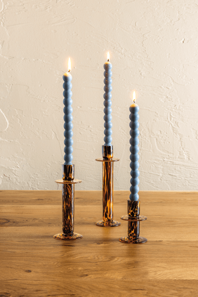 Tortoise Glass Candlestick