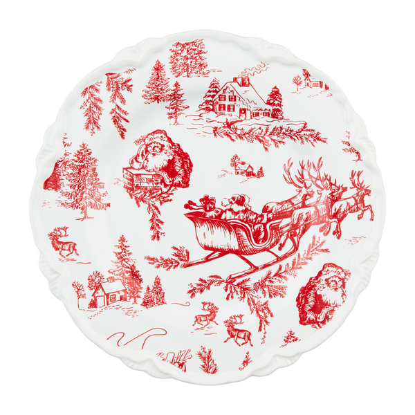 Toile Christmas Dessert Plates