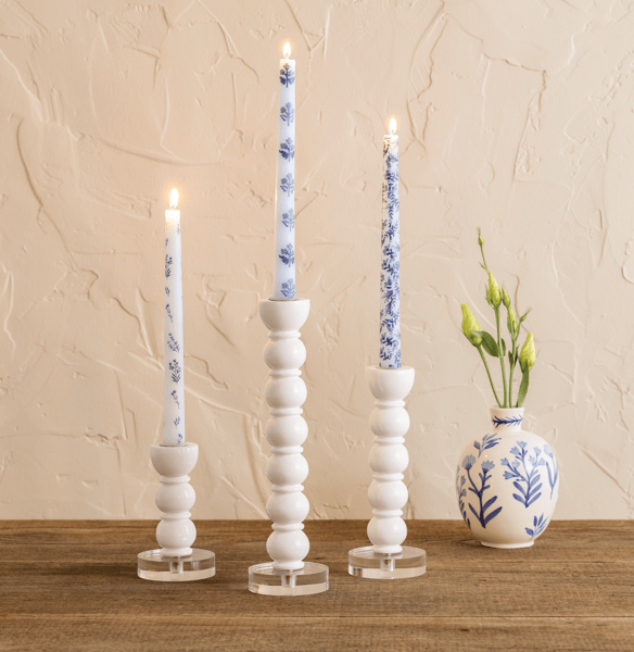 Block Print Taper Candle Set