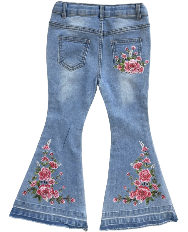Floral Boot Flare Denim Jeans