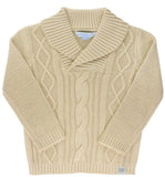Cable Knit Shawl Collar Sweater