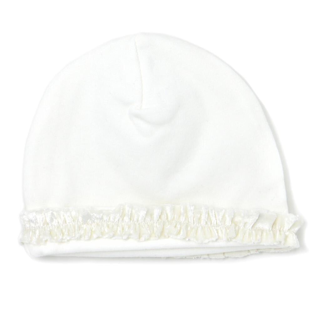 Ruffled Hat W/Cream Velvet
