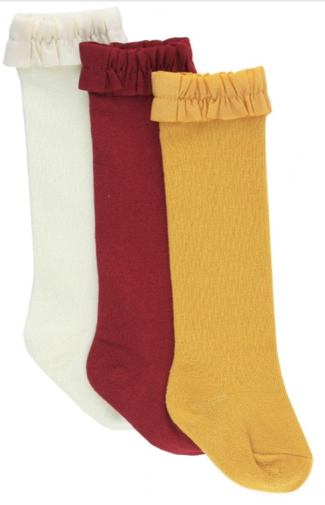 Ivory Cranberry Yellow Socks