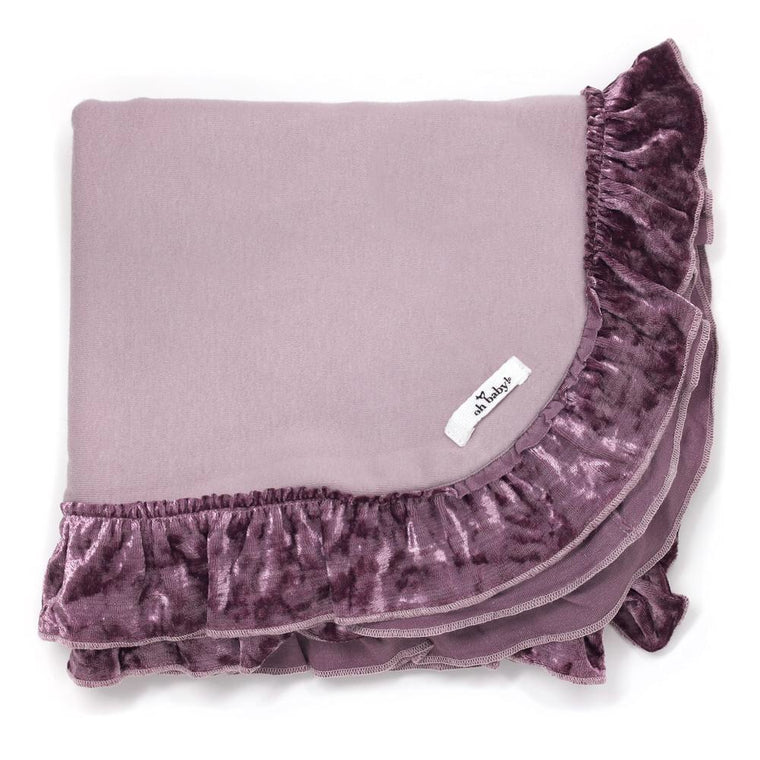 Velvet Ruffle Baby Recieving Blanket