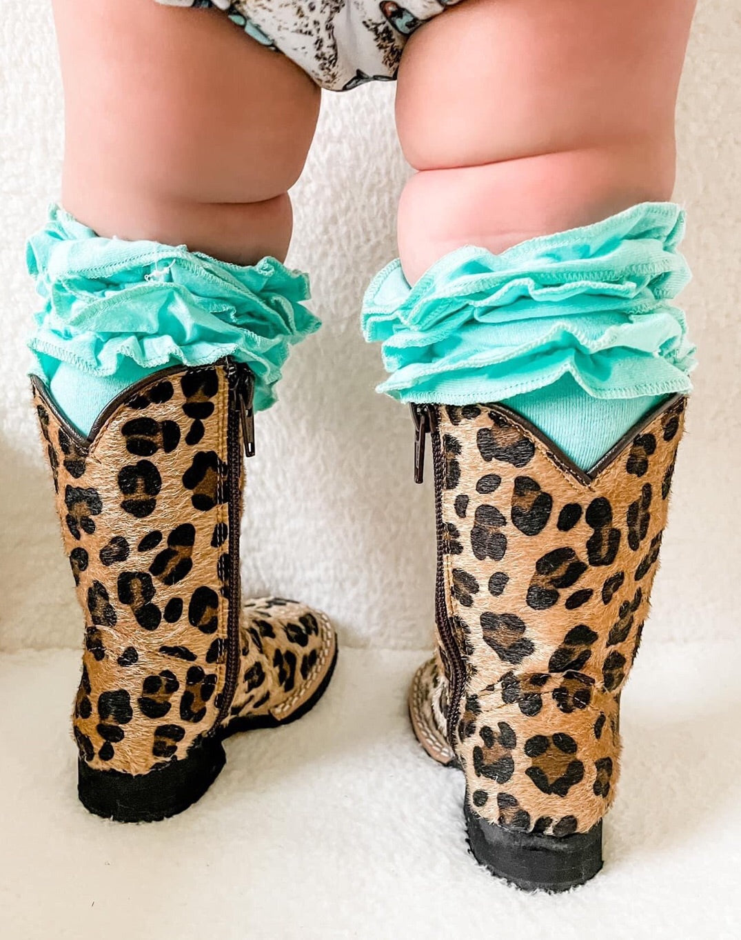 Infant Leopard Hair Zipper Boots